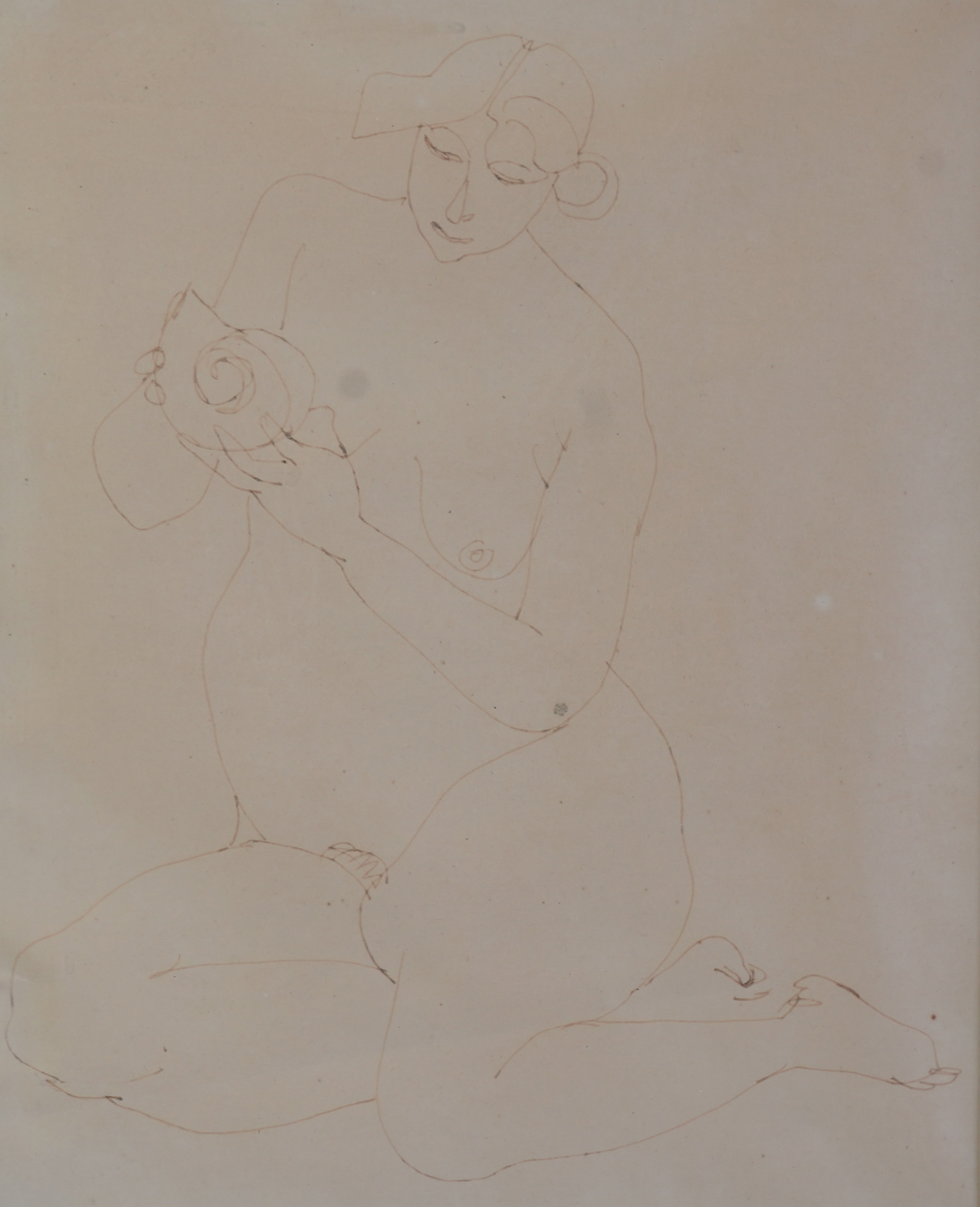 Henri Gaudier-Brzeska, French 1891-1915, Nude with shell
